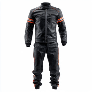 Veste en cuir véritable Pantalon en PU Poche poitrine pour homme Combinaison en cuir pour homme Pantalon en PU à 6 poches Pantalon en cuir pour vélo - Product Image 2