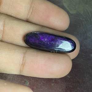 Piedra preciosa natural de purpurita, piedra de cabujón, purpurita de fuego púrpura, piedra trasera plana, forma ovalada, gemas y piedras sueltas genuinas, OEM a granel - Product Image 2
