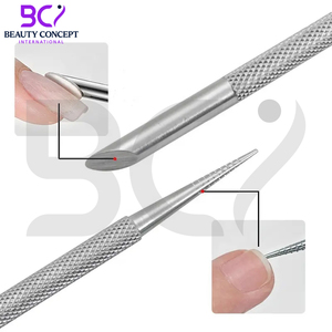 Poussoir double tête pour enlever les cuticules des ongles Poussoir pour peaux mortes Acier inoxydable Pédicure Manucure Art Cleaner Tools - Product Image 5