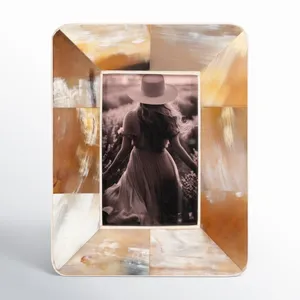 กรอบรูปเขาควายธรรมชาติทำด้วยมือสำหรับตกแต่งผนังและบ้านกรอบรูปคุณภาพเยี่ยม - Product Image 1