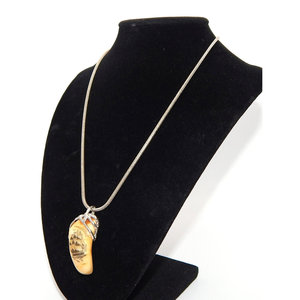 Bella. 925 catena di serpente in argento Sterling con Scrimshaw ciondolo nave belle collane - Product Image 4