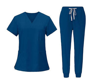 Alta calidad personalizado con cuello en V Hospital de las mujeres Scrubs Casual algodón enfermería sublimación uniformes para el personal de los hombres uniformes del personal - Product Image 2