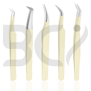 Color vainilla Color clásico Producto más nuevo Pinzas injertadas de pestañas Extensión de pestañas de acero inoxidable Maquillaje Herramientas de cuidado de belleza - Product Image 6