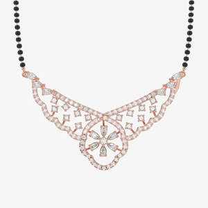 Mangalsutra en or 14 carats pour femmes avec diamant cultivé en laboratoire, bijoux culturels de collection - Product Image 5