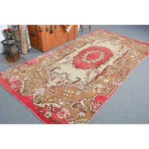 Alfombra Turca Vintage, Alfombra Grande de 4.8x9.4 pies, Alfombra Oriental Roja - Product Image 2