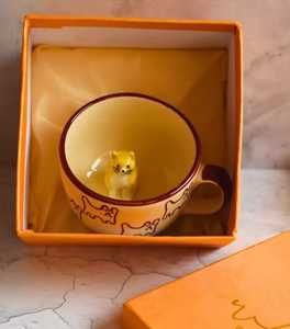 Retro Japanese Triangular Cone Shape Ceramic Porcelain <b>Mug</b> with Lid Leak Proof Dishwasher Safe Customizable for Home Office - Product Image 4