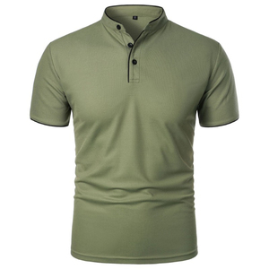 100% Cotton <b>Men's</b> for T-Shirts Customizable High Quality Stand-Collar <b>Short</b>-Sleeved 220 Grams Knitted Anti-Wrinkle Breathable - Product Image 5