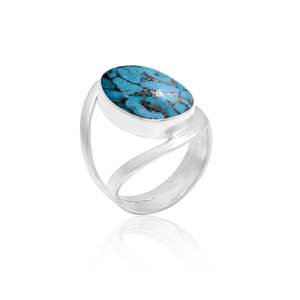 Blue Copper <b>Turquoise</b> <b>Rings</b> for Women 925 Sterling Silver <b>Rings</b> Blue Copper <b>Turquoise</b> Jewelry <b>Turquoise</b> Handmade <b>Rings</b> Jewelry - Product Image 1