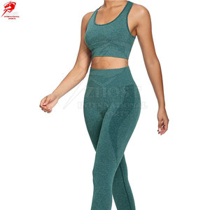 Conjunto Deportivo para Mujer, Leggings y Sujetador Deportivo de Alta Elasticidad con Cintura Elástica y Logotipo Frontal, para Gimnasio y Running - Product Image 4