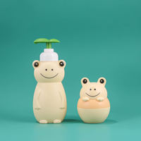 Botella de Plástico PE con Forma de Oso de Dibujos Animados Personalizada, para Champú/Gel de Baño para Niños, con Bomba Dosificadora, Estampado en Caliente Unalilia, Venta Caliente