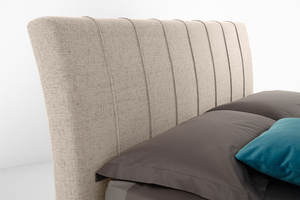 Classic & Elegant Upholstered Double <b>Bed</b> with Storage Fabric Material Customizable Colors & Materials Queen/King Sizes - Product Image 3