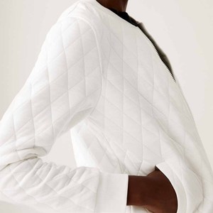 Chaqueta de bombardero de mujer de nuevo estilo de moda logotipo personalizable bordado transpirable piel de oveja para chaquetas de mujer - Product Image 4