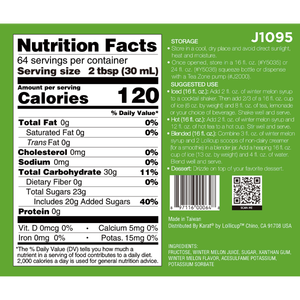 Taiwan Tea Zone J1095 64oz sirop de melon d'hiver pour bubble tea smoothies thés au lait et boissons mélangées - Product Image 4