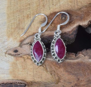 Rubis pierres précieuses bijoux pour femmes argent Boho Style boucles d'oreilles bijoux 925 en argent Sterling tendance boucles d'oreilles faites à la main cadeau pour maman - Product Image 4