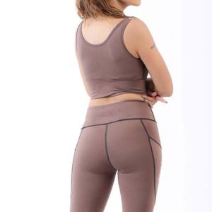 Conjunto de sujetador y mallas de yoga para mujer de alta calidad Active Wear Fitness Gym Yoga Sets para mujer con logotipo personalizado de algodón para niñas - Product Image 4