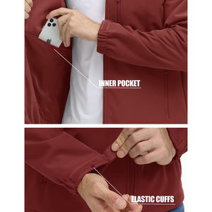 Chaqueta Softshell Ligera, Impermeable, Cortavientos y Transpirable para Correr, con Puños Ajustables, Cierre de Cremallera y Bolsillos - Product Image 2