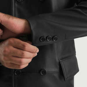 Chaqueta de invierno para hombre de diseño superior con cuello levantado manga completa 100% cuero de alta calidad personalizable precio razonable - Product Image 5