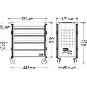 Hazet Assistant <b>Tool</b> <b>Trolley</b> with 6 Empty Drawers for Organizing and Storing <b>Tools</b> <b>Tool</b> Cabinets - Product Image 2