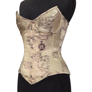 Vintage Map Print or Antique World Map Print Overbust <b>Corset</b> - Product Image 4