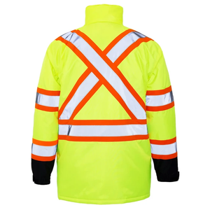 OEM Wholesale Hi Vis <b>Waterproof</b> Polyester Safety Jackets Reflective Men's Safety Workwear Outdoor Use Trending Winter Road <b>Work</b> - Product Image 3