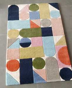 พรมถักทอลายวงกลมหลากสีแบบตะวันออกพรมขนแกะตกแต่งขนาด8x10ฟุต - Product Image 3