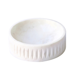 Indian White Marble Bowl with Carved Design Decorative Serving Fruit Snack Bowl for Home & <b>Kitchen</b> at Bulk Wholesale Price - Product Image 1