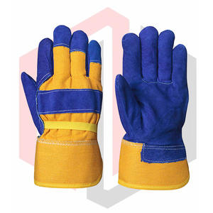 Guantes de Palma de cuero texturizado duradero con protección antiquímica resistente al desgarro y transpirable para construcción y jardinería - Product Image 1