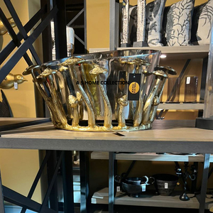 Nouvel arrivage d'assiette de fruits moderne en acier inoxydable de luxe en forme d'or léger de table de bureau décor à la maison bol de fruits - Product Image 1