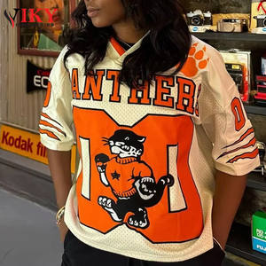 Camiseta de fútbol de talla grande para hombre, camiseta retro con estampado de cuello en V de secado rápido, camiseta cuadrada de fútbol de gran tamaño, camiseta de baloncesto para hombre VIKY IND - Product Image 5