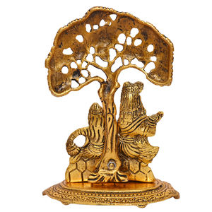 รูปปั้นพระราชาธิบดีรัฐวิชัย ชุบทอง งานเชื่อมโลหะ เครื่องใช้บนโต๊ะอาหาร แบบดั้งเดิม ศาสนา สมัยใหม่ รัฐราชสถาน ของตกแต่งบ้าน - Product Image 5