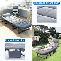Lit de camping pliable léger personnalisé en métal, lit simple avec matelas et oreiller pour les voyages en plein air