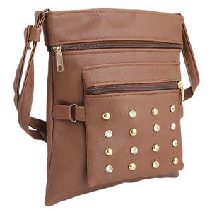 กระเป๋าสะพายไหล่ผู้หญิง (7555) - สีน้ำตาลเข้ม - Product Image 1