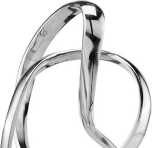 Acentos modernos Lazo Escultura abstracta en mármol o Homeroots Aluminio plateado y blanco y escultura pulida moderna Mármol - Product Image 1