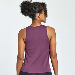 Camiseta sin mangas de Color sólido personalizada de alta calidad para mujer, ropa deportiva informal para gimnasio y entrenamiento de verano, camiseta sin mangas al por mayor - Product Image 2