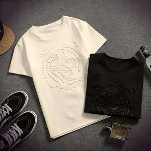 Usine personnalisé 3d en relief bouffée impression Logo t-shirt pour hommes polyester gaufrage t-shirt décontracté hommes t-shirts - Product Image 3