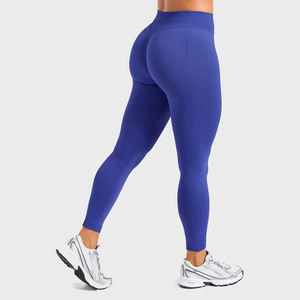 Servicio OEM, el Mejor Precio del Fabricante, Leggings Personalizados para Mujer con Logotipo en la Cintura, Ropa de Yoga Profesional, Mallas Moradas Sólidas - Product Image 1