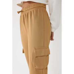 Lightweight Breathable Cargo Jogger Pants High Mid Waist Plus Size Corduroy Fabric <b>Drawstring</b> Closure Flat Front Printed Pattern - Product Image 4