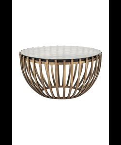 Mesa de Centro Moderna de Alta Calidad, Ecológica, con Diseño de Prisma Dorado, Rayas de Vidrio, Ahorro de Espacio, Colores Personalizables, Muebles para el Hogar - Product Image 2