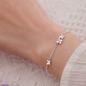 NOVAMART Fine Chic <b>Silver</b> Butterfly <b>Charm</b> <b>Bracelet</b> Wholesale Export - Product Image 1