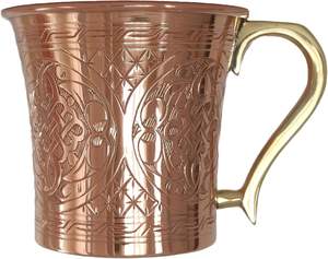 Embossed Copper <b>Mug</b> Decorative Hammered <b>Handmade</b> Drinkware for Villa Home Bar Party Restaurant and Dining - Product Image 1