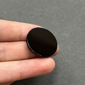 Natural <b>Black</b> Onyx Cabochon Flat Straight <b>Edge</b> Round Shape Loose Gemstones <b>Black</b> Onyx 8mm to 20mm For Jewelry Making - Product Image 3