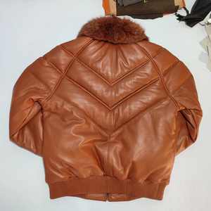 Chaqueta Bomber de Invierno de Última Moda, Diseño Personalizado con Logotipo, Cuero de Piel de Oveja de Primera Calidad, Estilo Vintage, Impermeable - Product Image 2