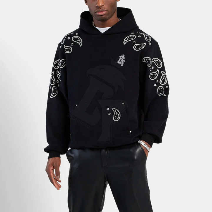 12 Pack Men’s Fashion Hoodie with Rhinestone Lion Emblem in Red