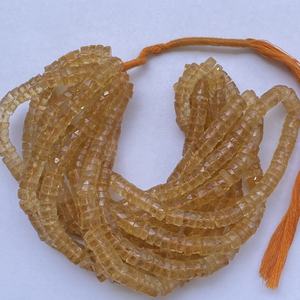 6 มม.8 มม.สีส้มธรรมชาติ Citrine อัญมณีเหลี่ยมเพชรพลอย Heishi ลูกปัด Strands หินกึ่งมีค่าขายส่งหินกึ่งมีค่า Fine AAA - Product Image 4