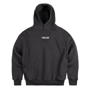 Sudadera con Capucha de Alta Calidad, 380gsm, Felpa de Algodón, Invierno, Lisa, Teñida, Bordada, para Hombre, Estilo Informal, con Bolsillos Ocultos - Product Image 1