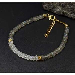 Blue Flash Labradorite & Moonstone 18K Gold Filled Crystal <b>Bracelet</b> - Product Image 4
