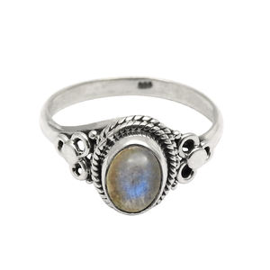 Diseño exclusivo de Plata de Ley 925, piedra preciosa de Natural labradorita, bonito anillo informal para mujer, joyería fina Bohemia hecha a mano - Product Image 1
