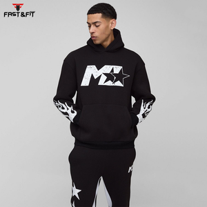 2025 nuevo estilo tendencia producto pantalla impresa chándal de gran tamaño para hombre conjunto de chándales transpirables - Product Image 3