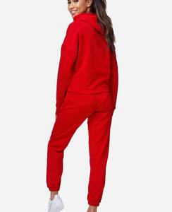 Conjunto de 2 piezas de chándales de lana con logotipo personalizado bordado, conjunto de algodón con logotipo personalizado para mujer, conjunto de dos piezas de talla grande para mujer - Product Image 1