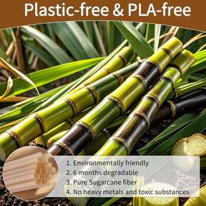 หลอดกระดาษทำจากชานอ้อย ทนทาน ทนความร้อน ใช้แล้วทิ้ง หนา สำหรับเครื่องดื่ม ชานม กาแฟ - Product Image 2